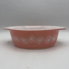 Pyrex Pink Daisy 043 1  1/2 Qt Oval Casserole Vintage & Rare