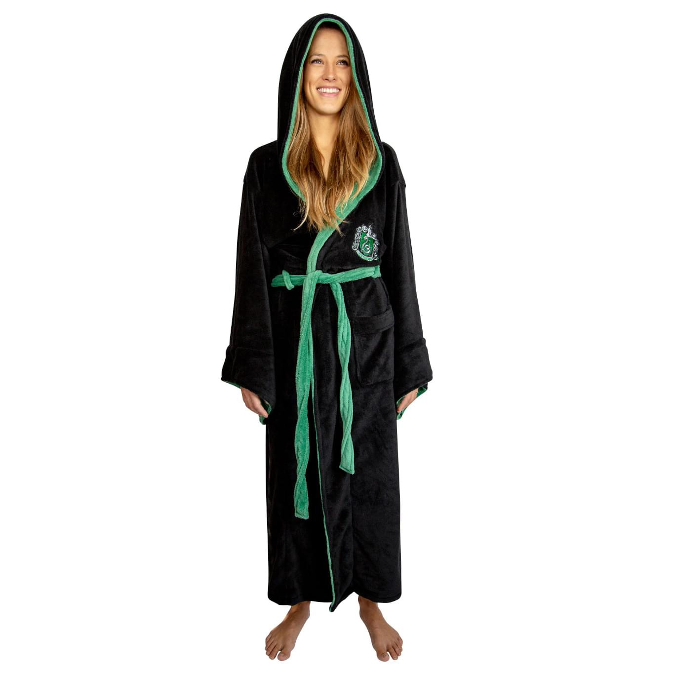 Harry Potter Slytherin Hooded Robe for Adults - One Size Fits Most