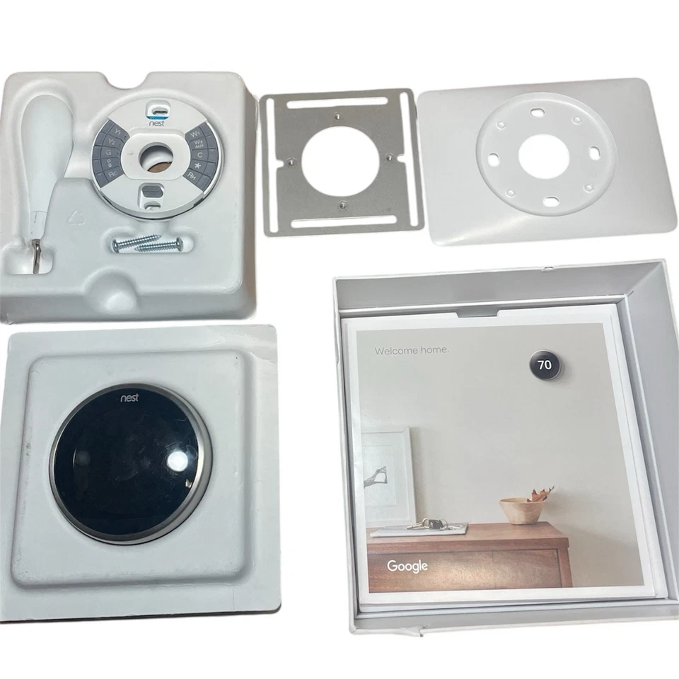 Google Nest 3rd Gen Learning Thermostat Stainless Steel (T3007ES) - Tested/Works - Image 2 of 4