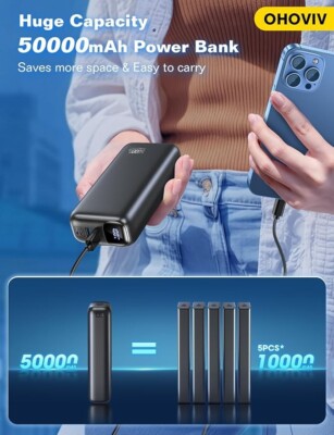 Banco de energía 50000 mAh 22,5 W Cargador portátil