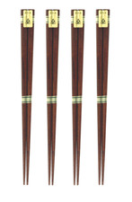 4 Pairs of Japanese 9" Natural Wood Kuwa Mulberry Chopsticks Set Made in Japan