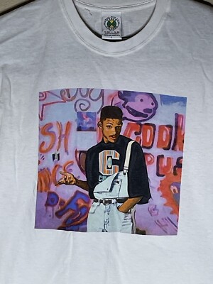 Will Smith Shirt Mens Large White Cross Colours 90s Legends Fresh