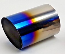 101mm 4 Universal True Titanium Slip Burnt On Muffler Exhaust Tip Angle Cut 101mm 4 Universal True Titanium Slip Burnt On Muffler Exhaust Tip Angle Cut