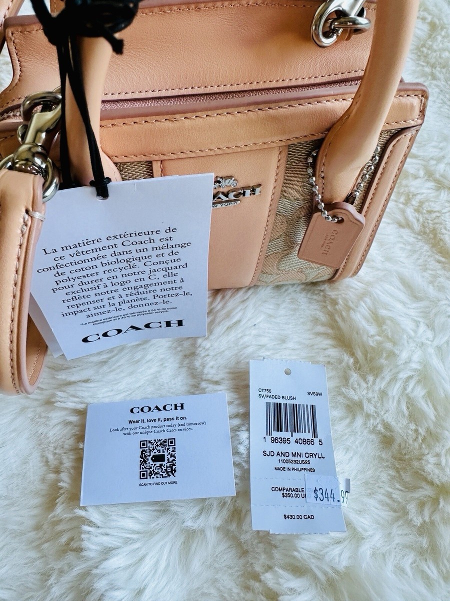 NWT Coach Andrea Mini Carryall In Signature Jacquard leather