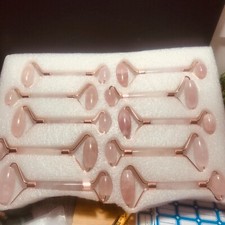 1pc Natural Rose Quartz Stone Face Body SPA Massage Jade Roller Facial Massager