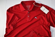 Tommy Bahama Polo Shirt Emfielder 2.0 Pique Embroidered Jester Red SS Medium M