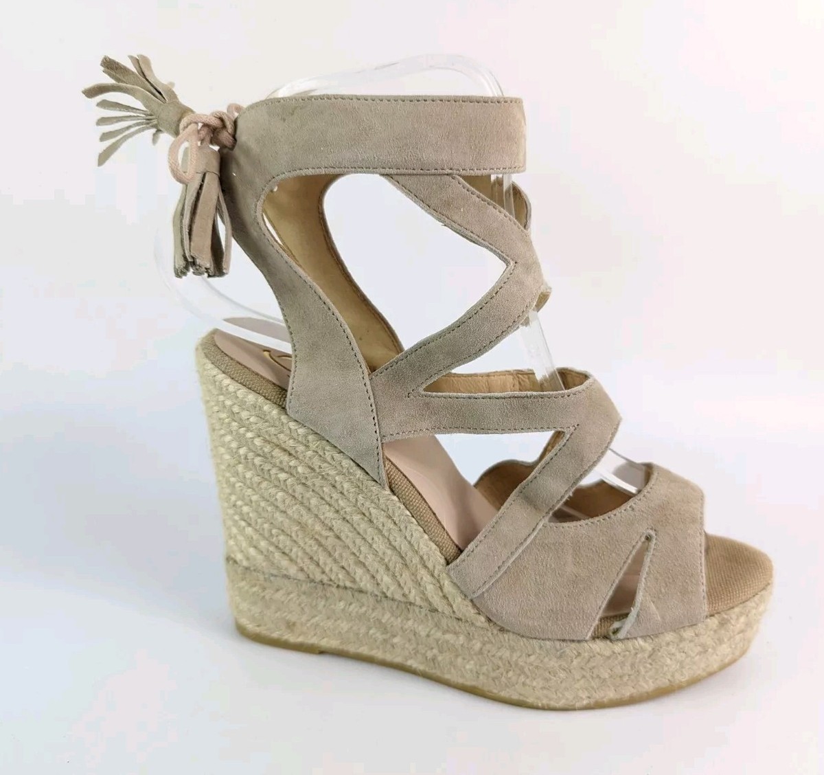 Suede Kanna Wedges Uk Kanna Beige Suede Leather High Wedge