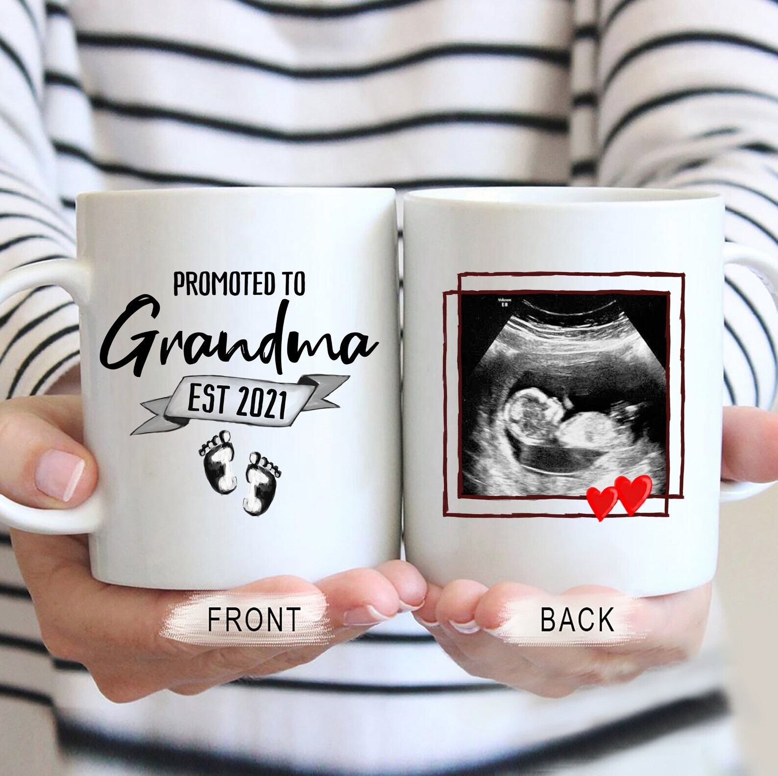 Promoted To Grandma Mug Personalized Ultrasound Gift Custom Pregnancy