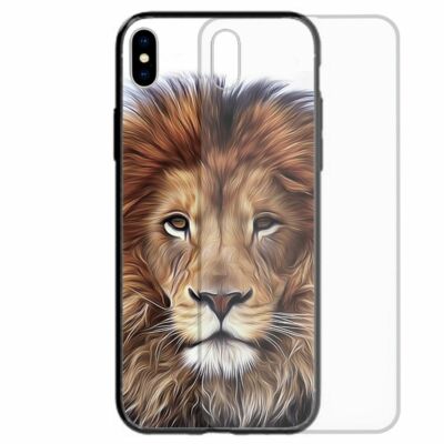 For Samsung Galaxy Tempered Glass Phone Case - Lion Male Sketch Portrait GC15