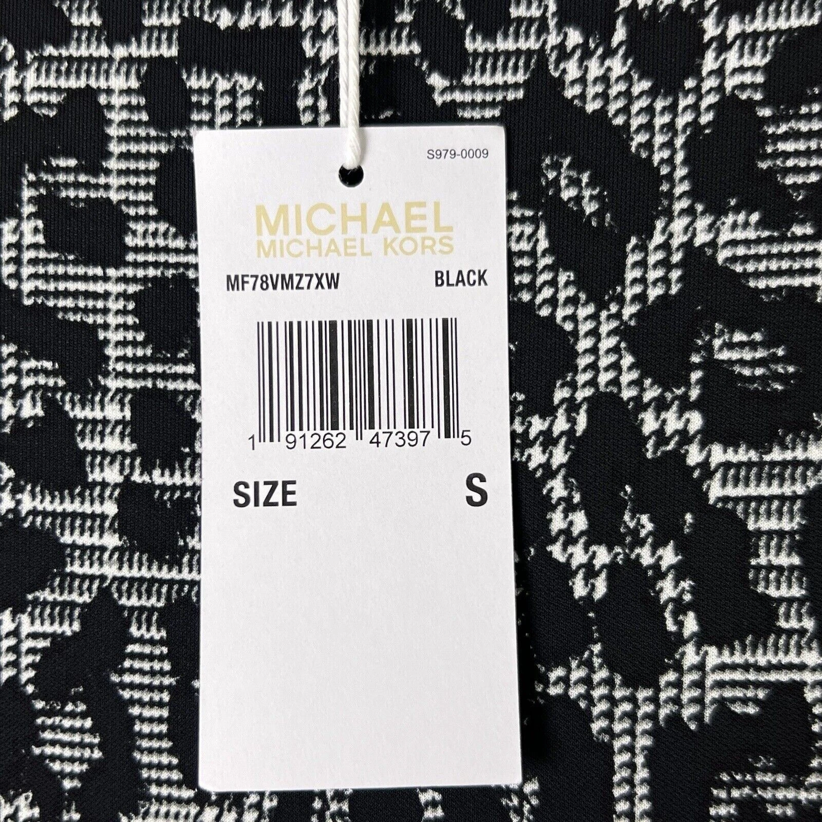 Abito Michael Michael Kors nero e grigio stampa animalier manica lunga tubino taglia S