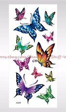 butterflies temporary tattoo fake face decor