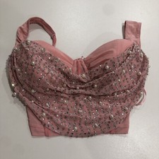 Windsor Pink Pearl And Gem Corset Top Large