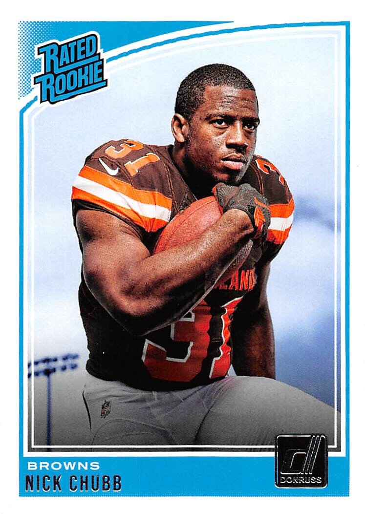 2018 Donruss #308 Nick Chubb RR RC Rookie Browns