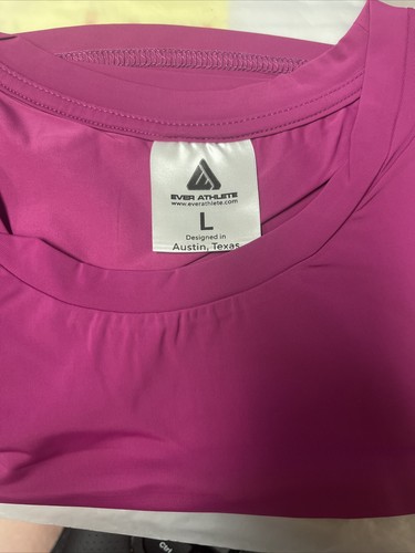 Women's Long Sleeve Workout Cropped Magenta Top Large - Picture 3 of 3