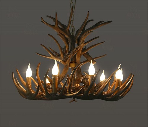 Antler Industrial Lamp Chandelier Resin Deer Horn Retro Lighting Led Chandeliers