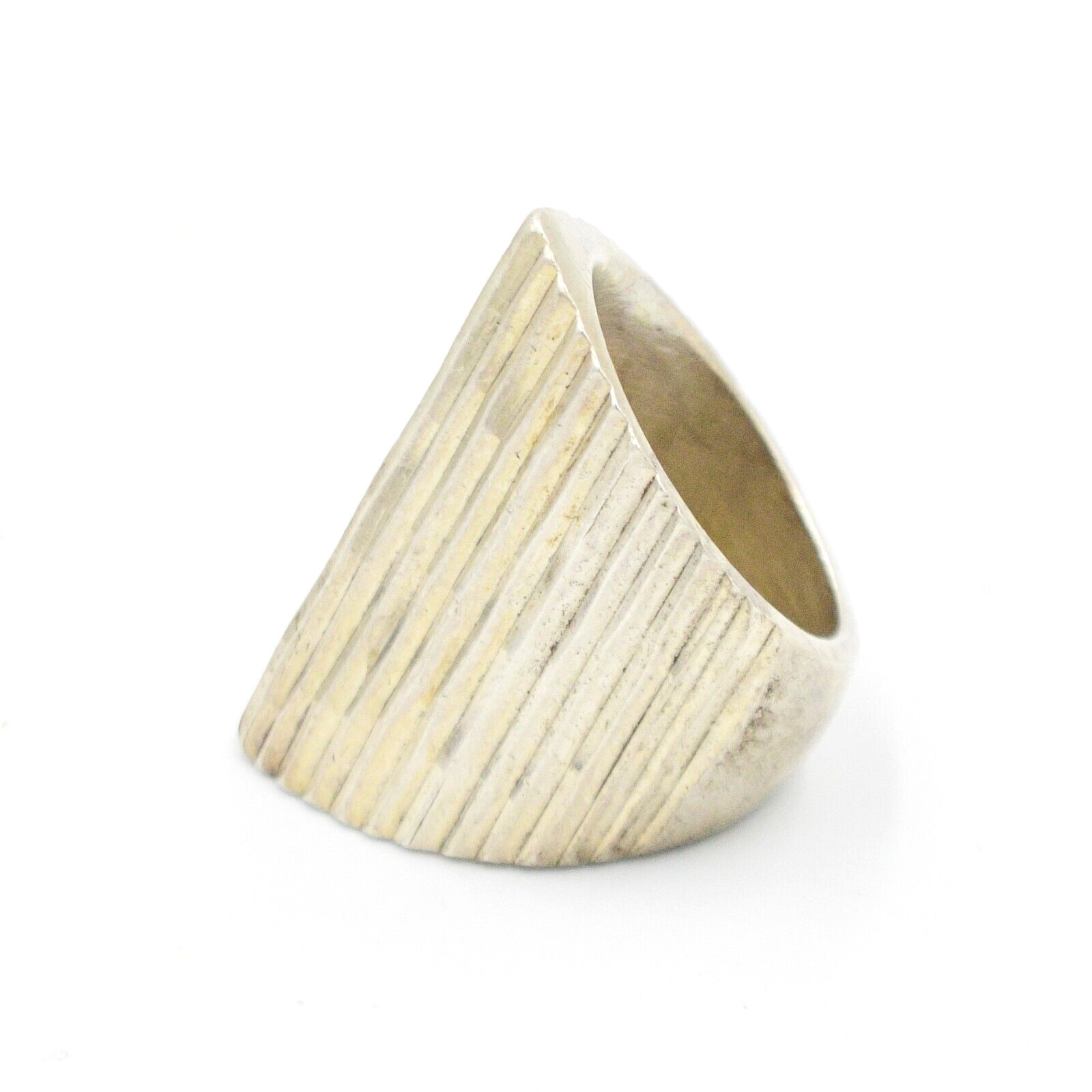 Sterling Silver 925 Large Textured Statement Ring… - image 3