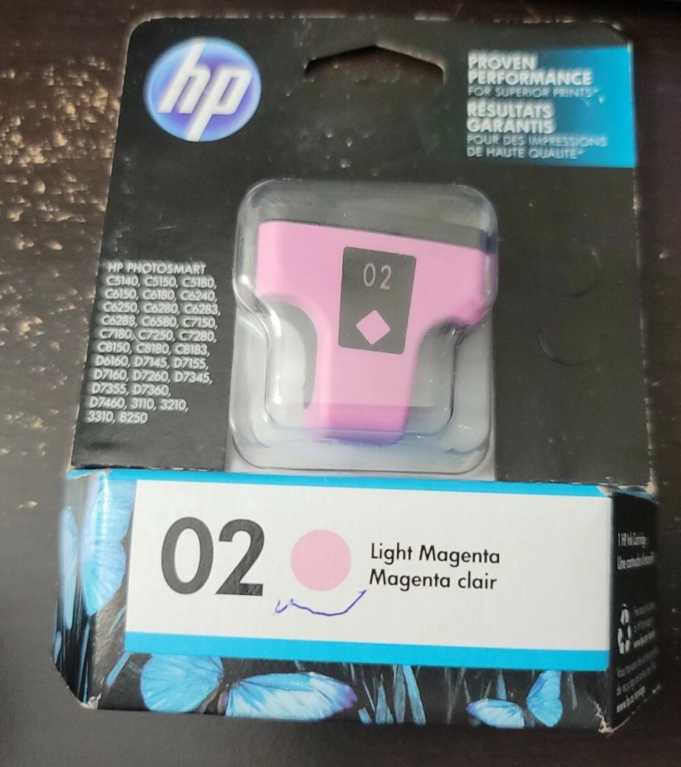 HP 02 Light Magenta Original Ink Cartridge New Factory Sealed Expired May 2018