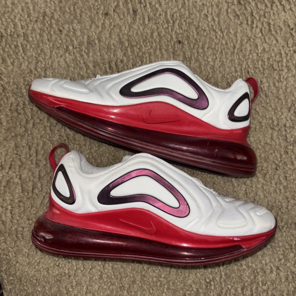 Size 7.5 Nike Air Max 720 White Red Women's Sneakers