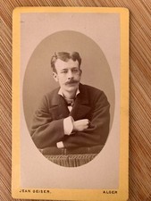 Photo Business Card CDV Portrait Man 1880 Geiser Alger Agerie
