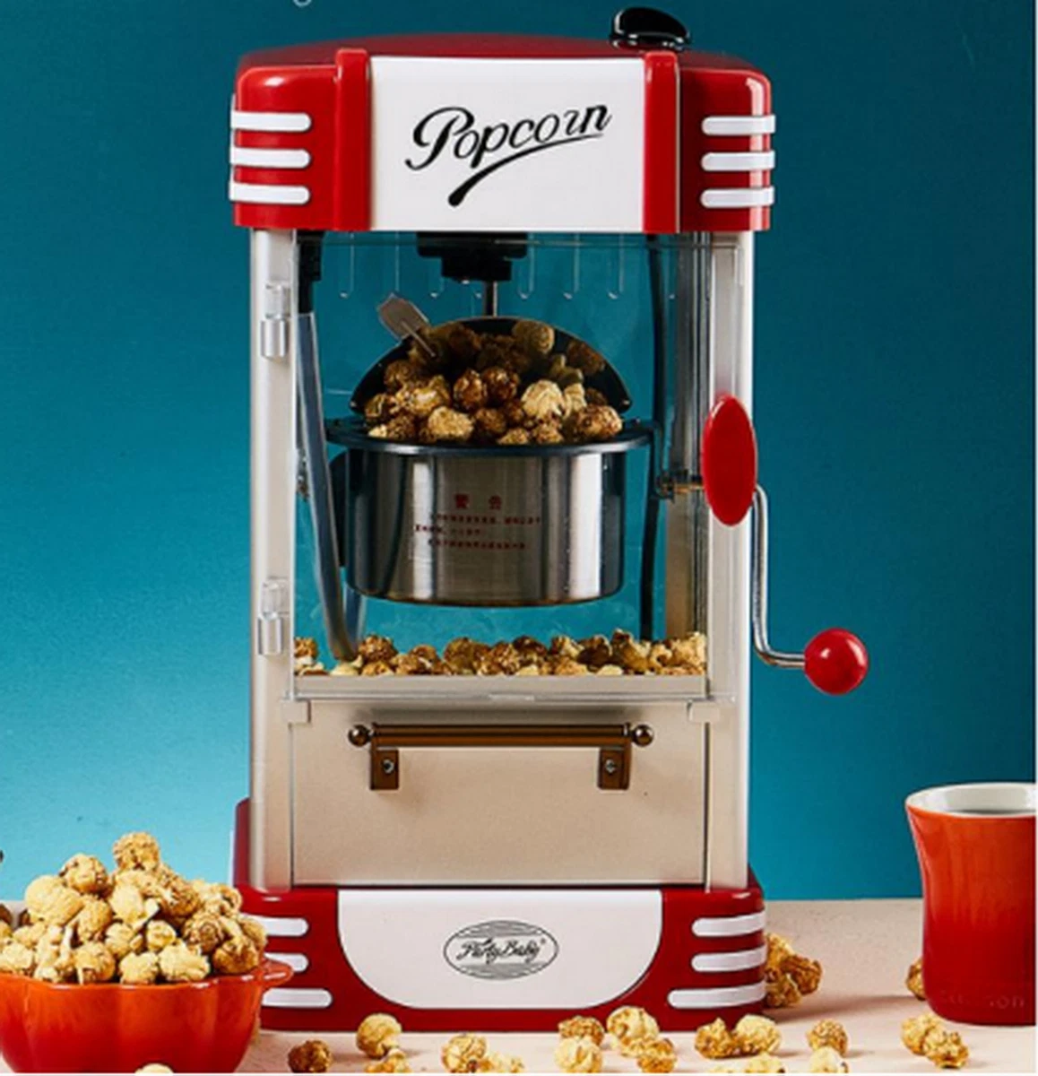 Nostalgia Electrics Old-Fashioned Kettle Popcorn Maker, Red