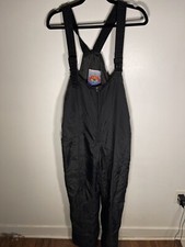 Vintage Ski West Men's Large Black Snow Bibs Insulated Waterproof Ski Snowboard