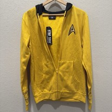 NEW Star Trek Hooded Sweater Kirk Commander Yellow Officially Licensed SMALL
