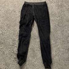 Women’s Velour Drawstring Joggers Athletic Bottoms Black Medium M by White Mark