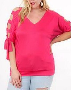 ladder cutout sleeve top