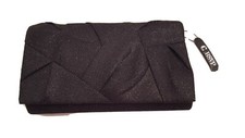 RSVP Clutch Purse Evening Wear Black WITH Silver Glitter Charming Charlie NWT