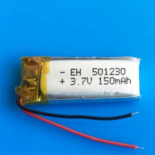 3.7V 501230 150mAh Li-Po Li Polymer Rechargeable Battery For Headset Video Pen