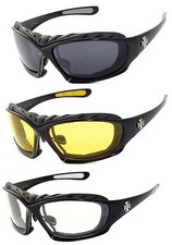 3 Pairs Combo Choppers Motorcycle Padded Foam Riding Glasses Sunglasses - C49