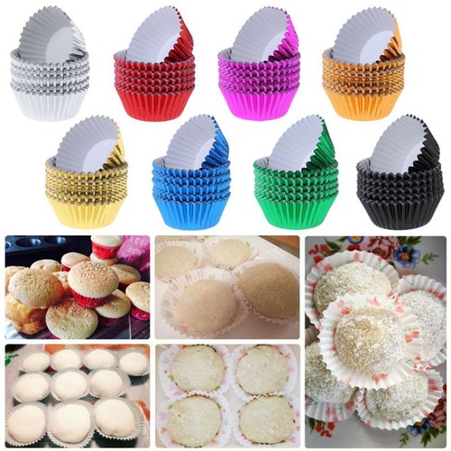 100pcs Paper Cupcake Cup Aluminium Foil Muffin Baking Cups Liners for C - Picture 7 of 11
