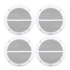Enrock 6.5" 90 Watt Peak Power Marine 2-Way Full Range White Speakers Qty 4