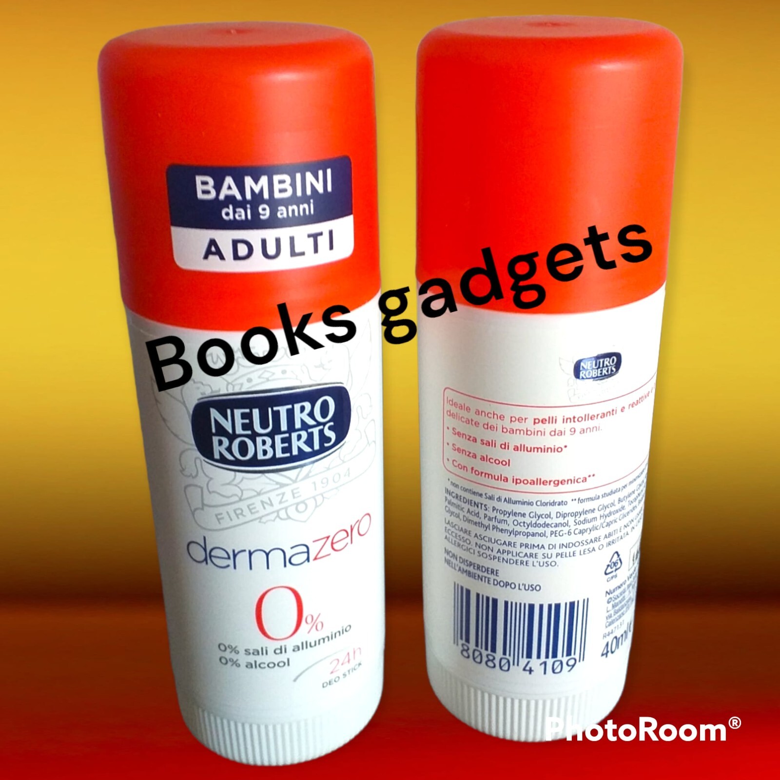 1 Pezzo Neutro Roberts Stick Derma Zero 24h 0% Sali di Alluminio 0% Alcool 40ml