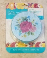 The Pioneer Woman Sweet Rose Biscuit Cutters w/ Storage Container 6pc NEW