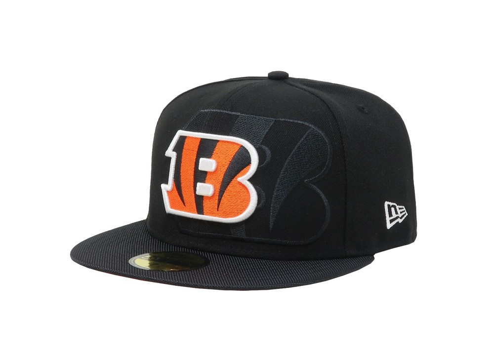 New Era 5950 Men Women Cap Cincy's Cincinnati Bengals Black Fitted Sideline Hat