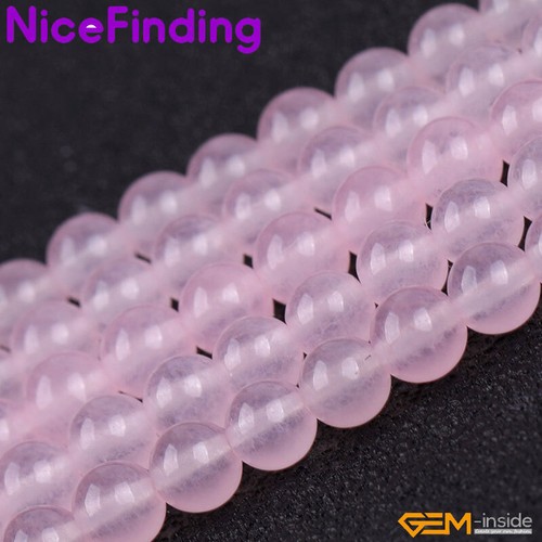 Round Pink Jade Quartz Gemstone Beads For Jewelry Making 4mm 6mm 8mm 10mm 12mm - Picture 19 of 45