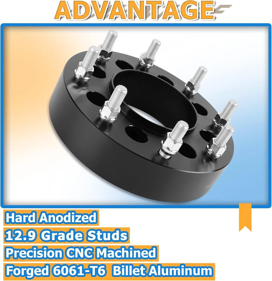 (4) Adaptadores de rueda de 2" 8x170 a 8x200 14x1,5 para Ford F250 F350 Super Duty 99-22 Foto 3 de 4