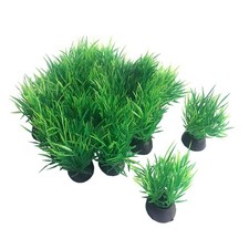 20PCS Aquarium Plants Mini Artificial Grass Decor for Fish Tank Green