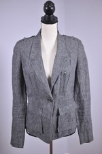 Vince Linen Blend Utility Blazer Gray Heather Women's 8
