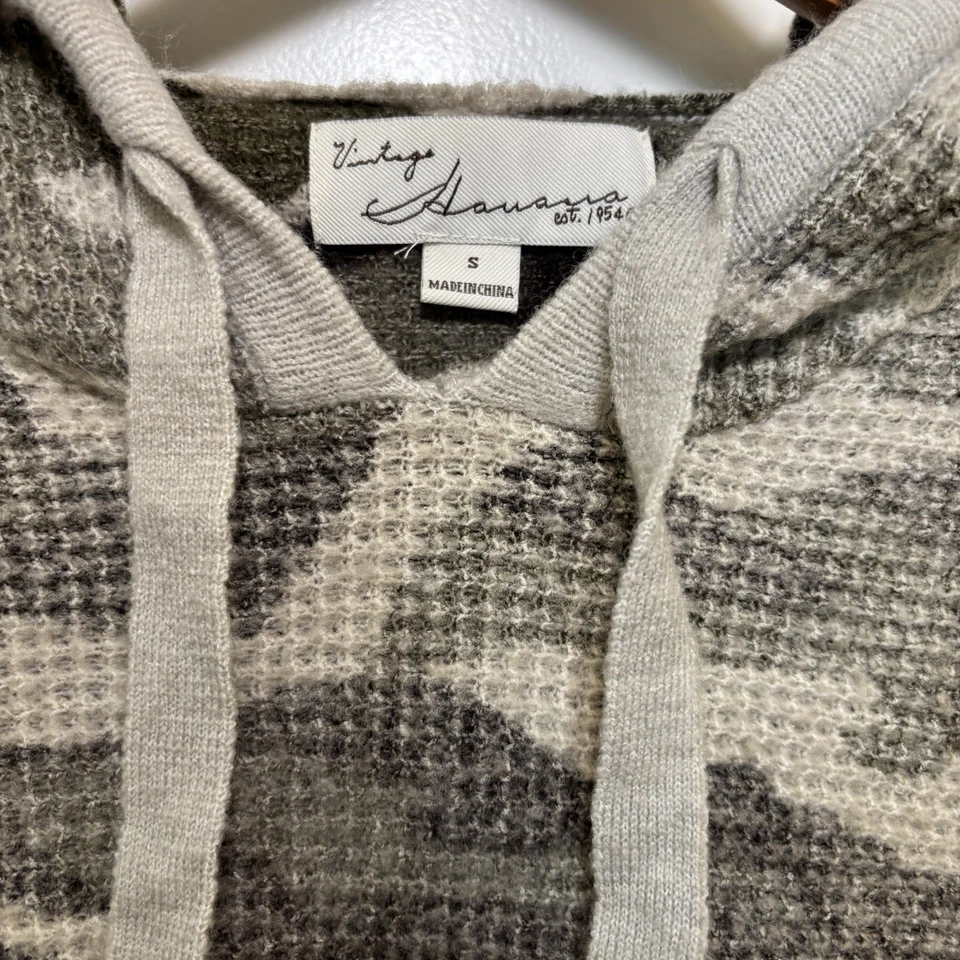 Suéter con Capucha Para Mujer Vintage Tejido Habana Camuflado Verde Y Tostado Talla S 0292 Foto 3 de 4