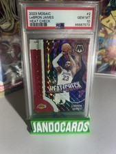 2023-24 Panini Mosaic Heat Check LeBron James #2 Los Angeles Lakers PSA 10
