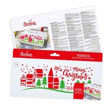 Stencil per torte Paesaggio di Natale 10x28 cm Decora