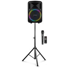 12" Portable PA Speaker System with Wireless Microphone & Stand - FT12LED MK2