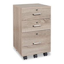 3 Drawer Mobile File Cabinet Wood Home Office Filing Cabinet 15.7" L x 15.7" W