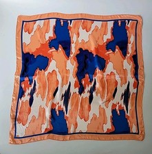 Scoop Square Silk Satin Scarf Abstract Print Chic Luxury Mod Preppy Statement