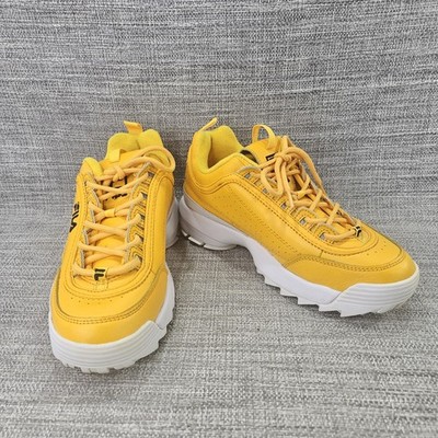 FILA Disruptor II Premium Sneakers 5FM00540-712 Canary Yellow White Sz 8.5