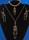 💀Dancing SKELETONS Vintage Halloween Jewelry Suite! Articulated Creepy + COOL💀 — photo 1