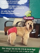 1 Top Paw Washable Diaper Cover Ups for Dogs Size Large 18"-27" Waist 35-55lbs