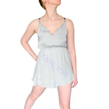 Alice & UO Urban Outfitters light sky blue satin open back short slip dress